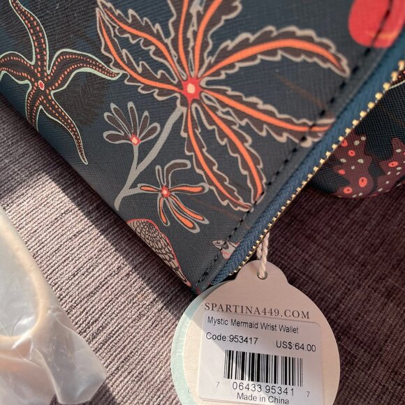 Spartina 449 Mystic Mermaid Medium Tote & Wrist Wallet - Picture 8 of 10